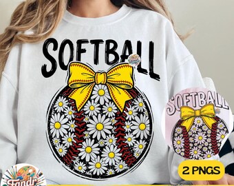 Softball Mom Bow PNG, Coquette Softball Girl Design, Retro Game Day Shirt, Girly Sports Sublimation, Softball Season Digital Download