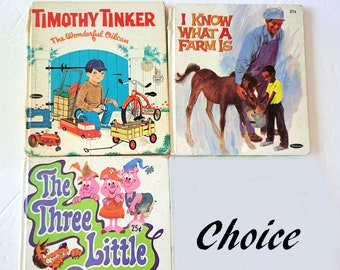 Vintage Childrens Books Timothy Tinker The Three Little Pigs I Know What a Farm Is