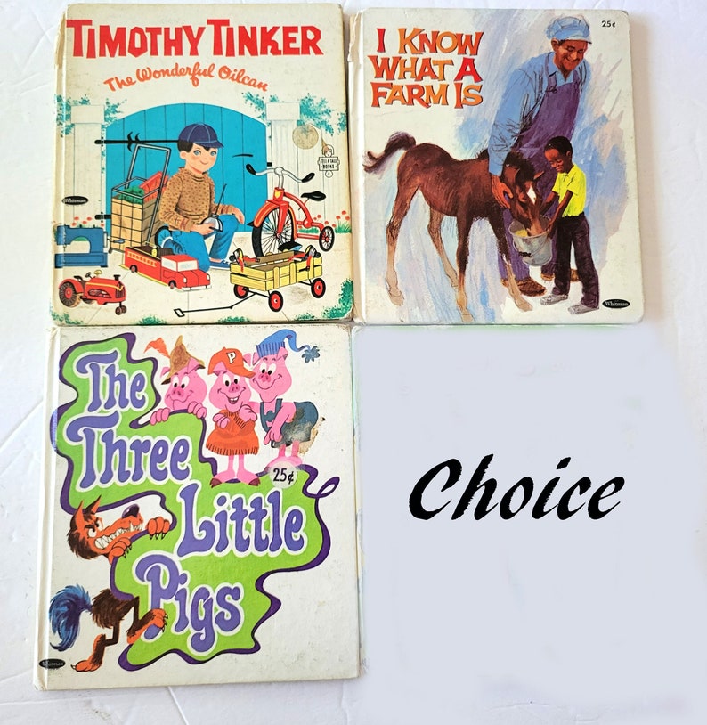 Vintage Childrens Books Timothy Tinker The Three Little Pigs I Know What a Farm Is image 1