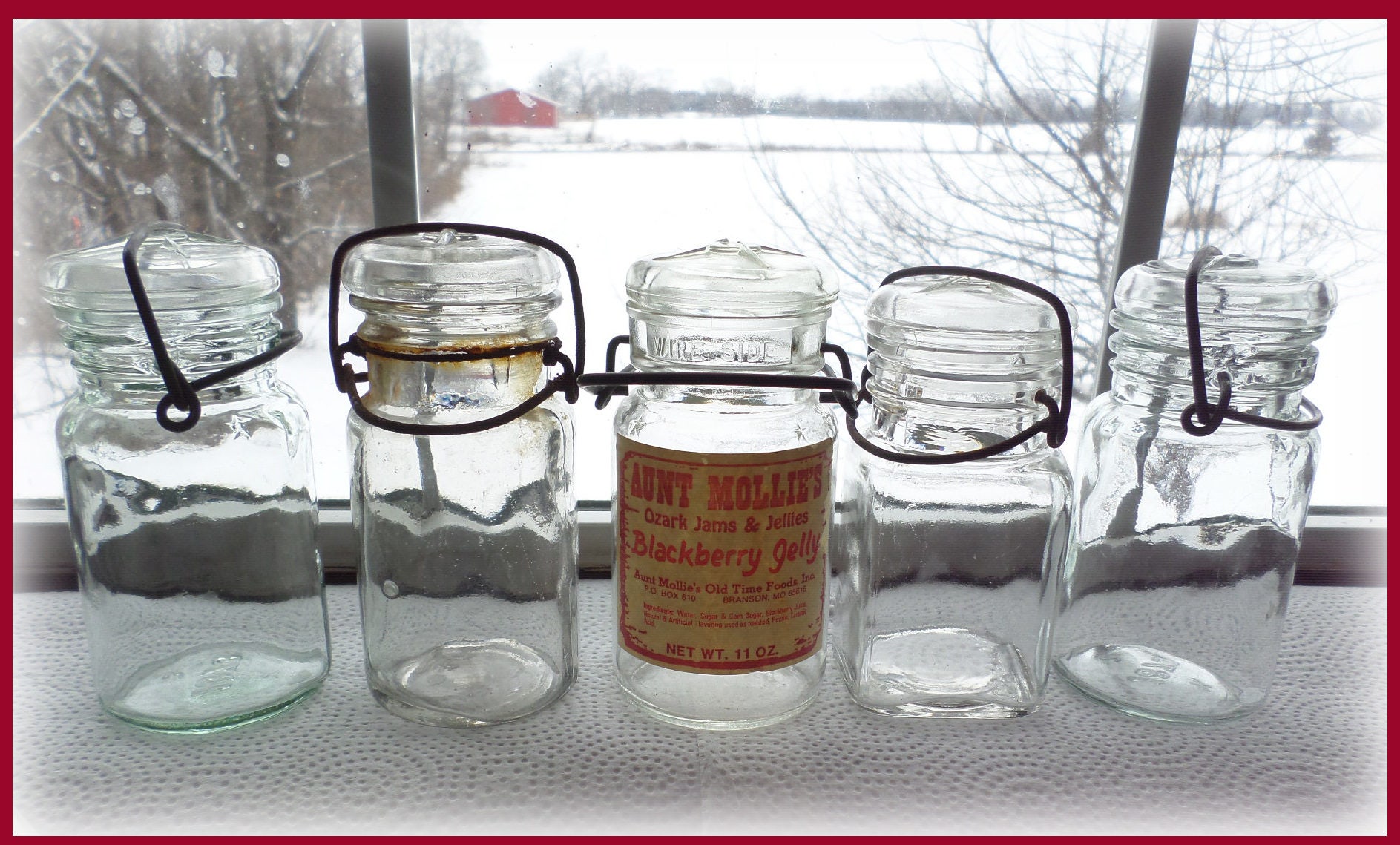 5 Vintage Small Glass Jars w/Wire Handles Vintage Spice Jars Etsy