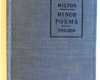 POETRY BOOK The Lake English Classics Milton's Minor Poems Vintage Book 1900 1919