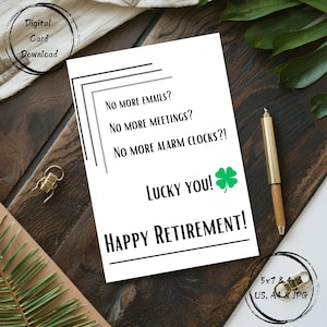 Cartão de felicitações - Cartão de comemoração engraçado - Cartão digital para impressão - Feliz aposentadoria, não mais... - Aposentadoria