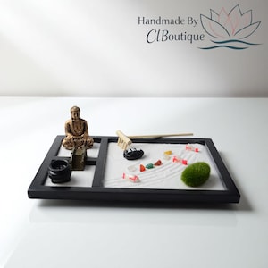 Desktop Zen Garten Kit: Miniatur Meditation Sandkunst