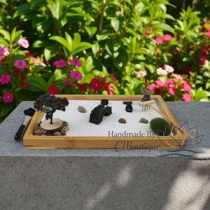 Miniatur Zen Garten Kit: Handgemachte Desktop Meditation Sand Art