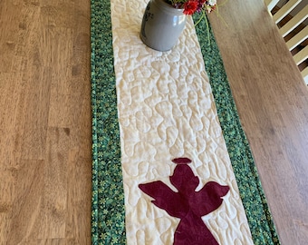 Christmas Angels Appliqued Quilted Table Runner