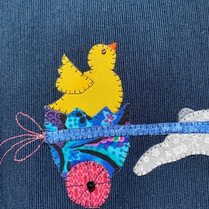 Easter Bunny and Chick Appliqué Table Topper/Easter Bunny Placemat Applique image 3