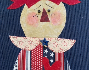 Americana primitive Lady Liberty Table Topper/Primitive Lady Liberty Placemat