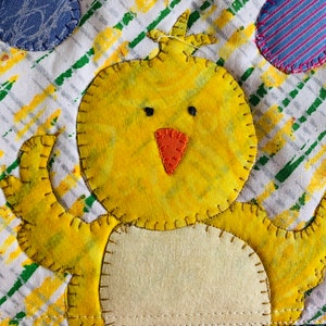 Juego de 2 alfombras para tazas de pollitos de Pascua con apliques/alfombrilla para tazas de pollitos y huevos con apliques imagen 6