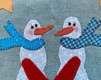 Snowman Appliqued Placemat Table Topper/Appliqued Snowman Winter/Christmas Placemat