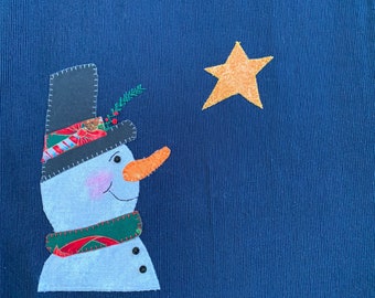 Snowman Placemat Appliqué/Appliqué Snowman Candle Mat