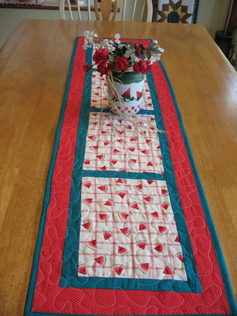 Quilted Watermelon Table Runner Etsy