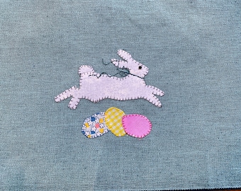 Easter Bunny Placemat Table Topper/Appliquéd Easter Placemat