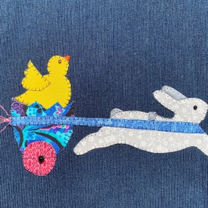 Easter Bunny and Chick Appliqué Table Topper/Easter Bunny Placemat Applique image 2