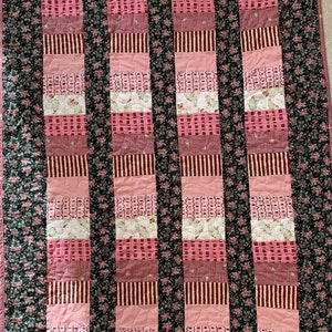Lap Quilt/Pretty in Pink Lap Size Quilt/Fireside Quilt image 5