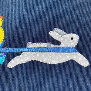 Easter Bunny and Chick Appliqué Table Topper/Easter Bunny Placemat Applique image 5