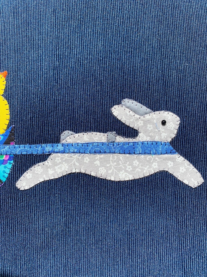 Easter Bunny and Chick Appliqué Table Topper/Easter Bunny Placemat Applique image 5