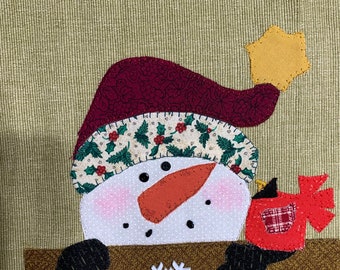 Snowman Applique Placemat/Appliqued Snowman Placemat