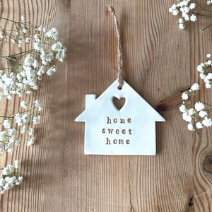 Handmade Clay 'Home Sweet Home' Ornament: Personalised Keepsake