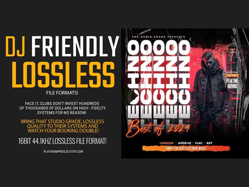 The image is a promotional poster for DJ Friendly Lossless, featuring a man in a black jacket and a large text-based design.