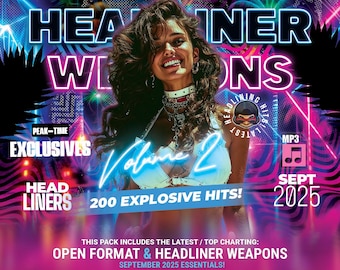 200 Headliner DJ Essentials September 2025 | MP3 320kbps | Peak Time Weapons Pack