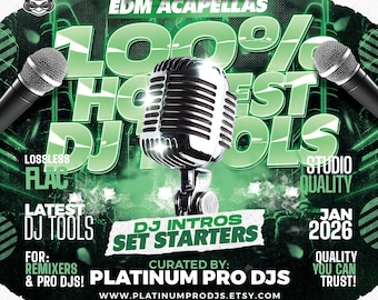 DJ Tools & Acapellas January 2026 | Digital Download | 104 Tracks Pristine FLAC, Vocals Loops Drops Samples Remix Material, BPM Key Tagged