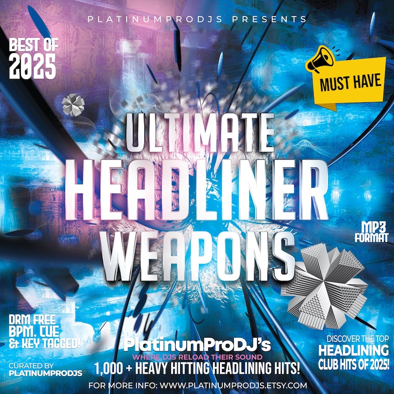 1,043 Headliner DJ Essentials February 2025 | MP3 320kbps | Peak Time Weapons Pack immagine 1