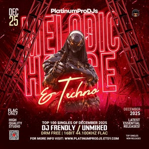 Najlepszy nowy melodyjny house i techno • Top 100 [grudzień 2025] • Pakiet Pro DJ Performance • Przyjazny dla DJ-ów • Bezstratny 16-bit • Natychmiastowe pobieranie plików .FLAC