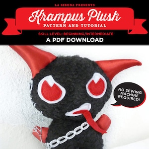 Plush Krampus Christmas Holiday Decoration Pattern and Tutorial