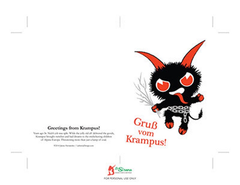 Printable Krampus Christmas Card - Etsy