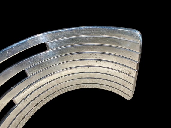 Unique Solid Silver Navajo Bangle Gem Set - image 5