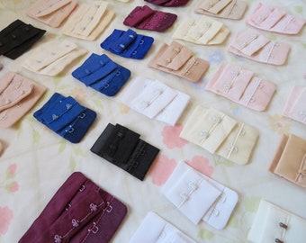 Bra closure, hook and eyes, 2 to 4 rows