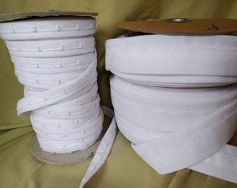 Hook and Eye Tape, 1 row, soft white fabric, for bra, corset, selling by 3''