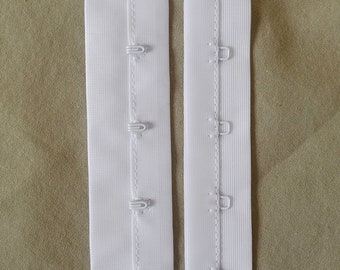 Hook and Eye Tape, 1 row, white, for bra, corset, 9''