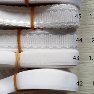 Petite bretelle de soutien-gorge blanche élastique décorative par mètre image 2