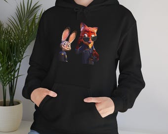 Zootopia Characters Hoodie | Judy Hopps & Nick Wilde Sweatshirt