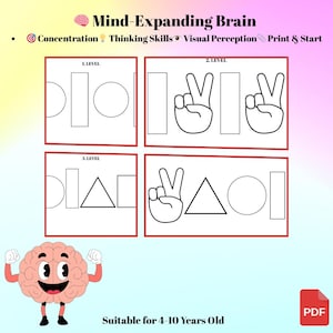 Kids Brain Activity Book  Focus Thinking Memory Visual Logic Games Printable