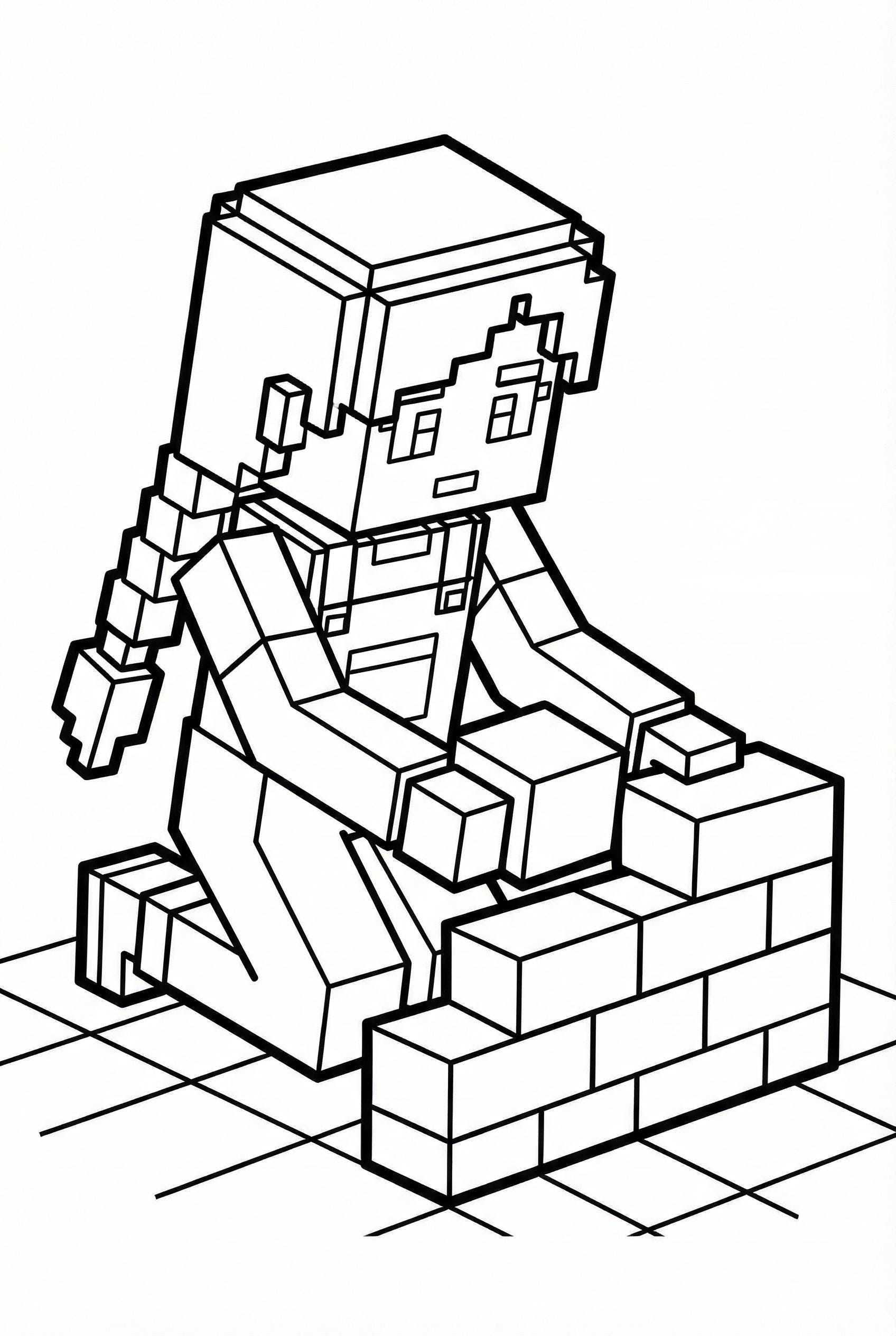 Shadow Blocky Coloring Blocky World Coloring Book | Pixel Art, Mining Theme (PDF Download) - Etsy