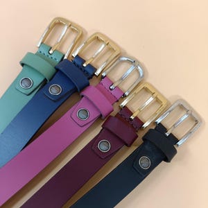 Handmade Full Grain Leather Belt: Women's Casual Jeans Belt