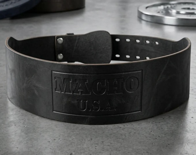 Handmade Genuine Leather Weightlifting Belt – Heavy Duty Gym Support for Powerlifting & Strength Training