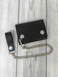 Handmade Full Grain Leather Biker Wallet with Steel Chain
