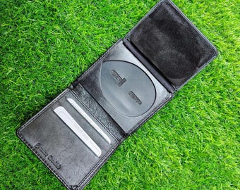 Leather Bi-Fold Badge Wallet: Police & Law Enforcement ID Holder