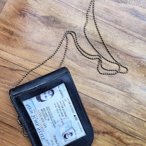 Police Officer Security Cop Badge with Neck Chain | Law Enforcement Badge Holder | Handmade Black Badge Holder | Federal Agent Badge Holder
