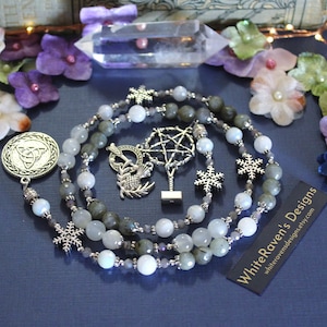 Cailleach Goddess Prayer Beads: Scottish Pagan Mala, Celtic Witch Non-Traditional Rosary