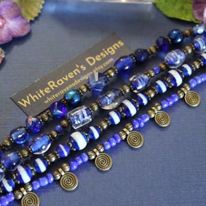 Multi Strand Chunky Bracelet, Layered Stack Artisan Statement Handmade Jewelry Bild 3