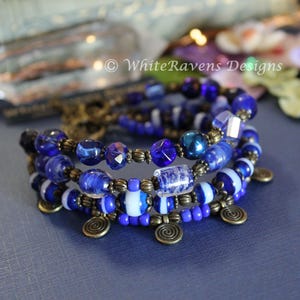 Multi Strand Chunky Bracelet, Layered Stack Artisan Statement Handmade Jewelry Bild 7