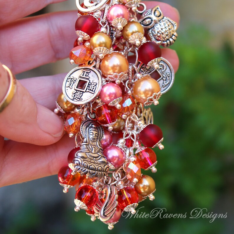 LAKSHMI Charm Bracelet Hindu Goddess of Wealth Good Etsy