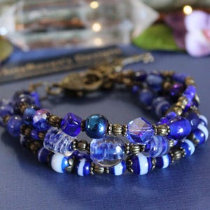 Multi Strand Chunky Bracelet, Layered Stack Artisan Statement Handmade Jewelry Bild 9