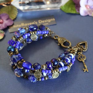 Multi Strand Chunky Bracelet, Layered Stack Artisan Statement Handmade Jewelry Bild 8