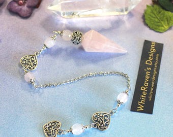 Rose Quartz Pendulum: Handmade Crystal Dowsing Divination Tool