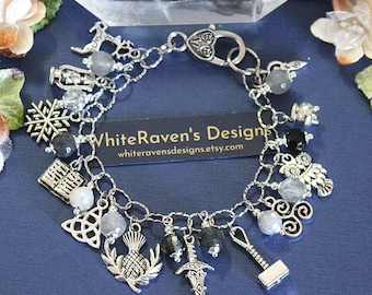 Cailleach Charm Bracelet: Scottish Crone Goddess, Witchy Jewelry
